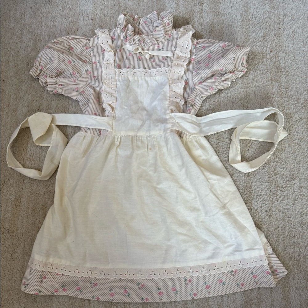 Ann Marilyn Light Pink And White Floral Baby Dress With Lace Accent Size US 6